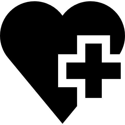 plus sign black heart
