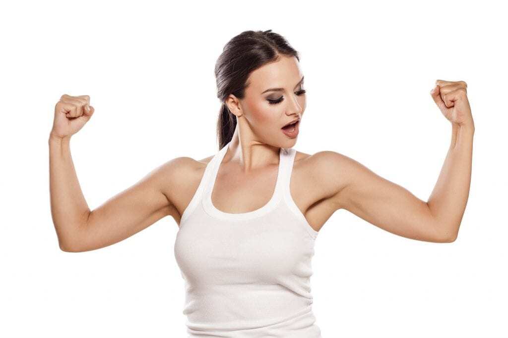 woman with strong biceps