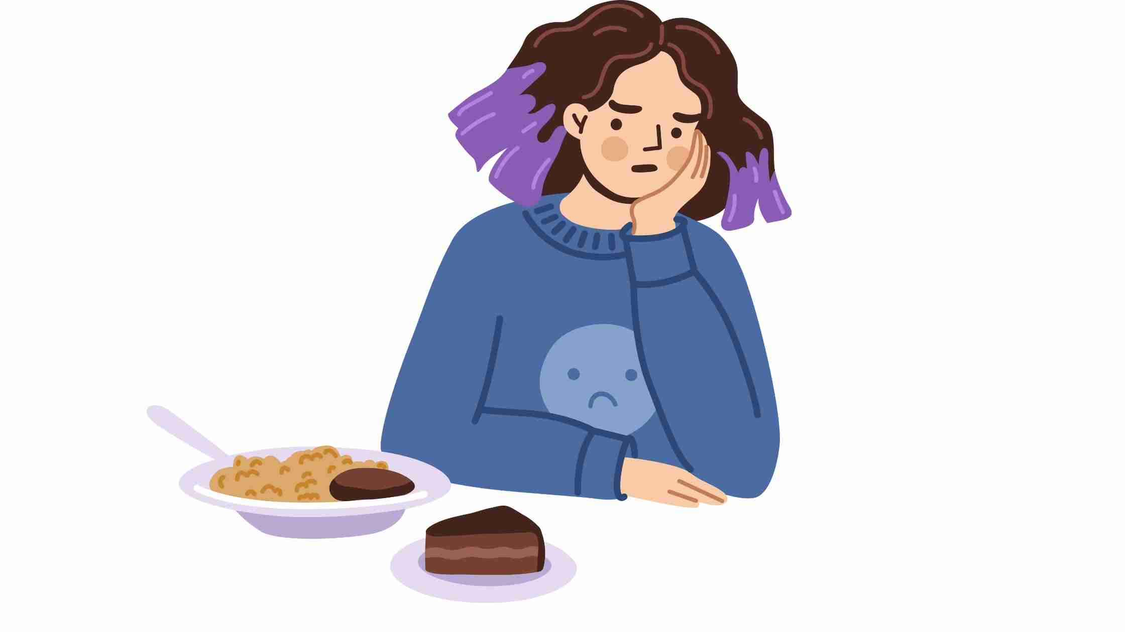 Sad women eating