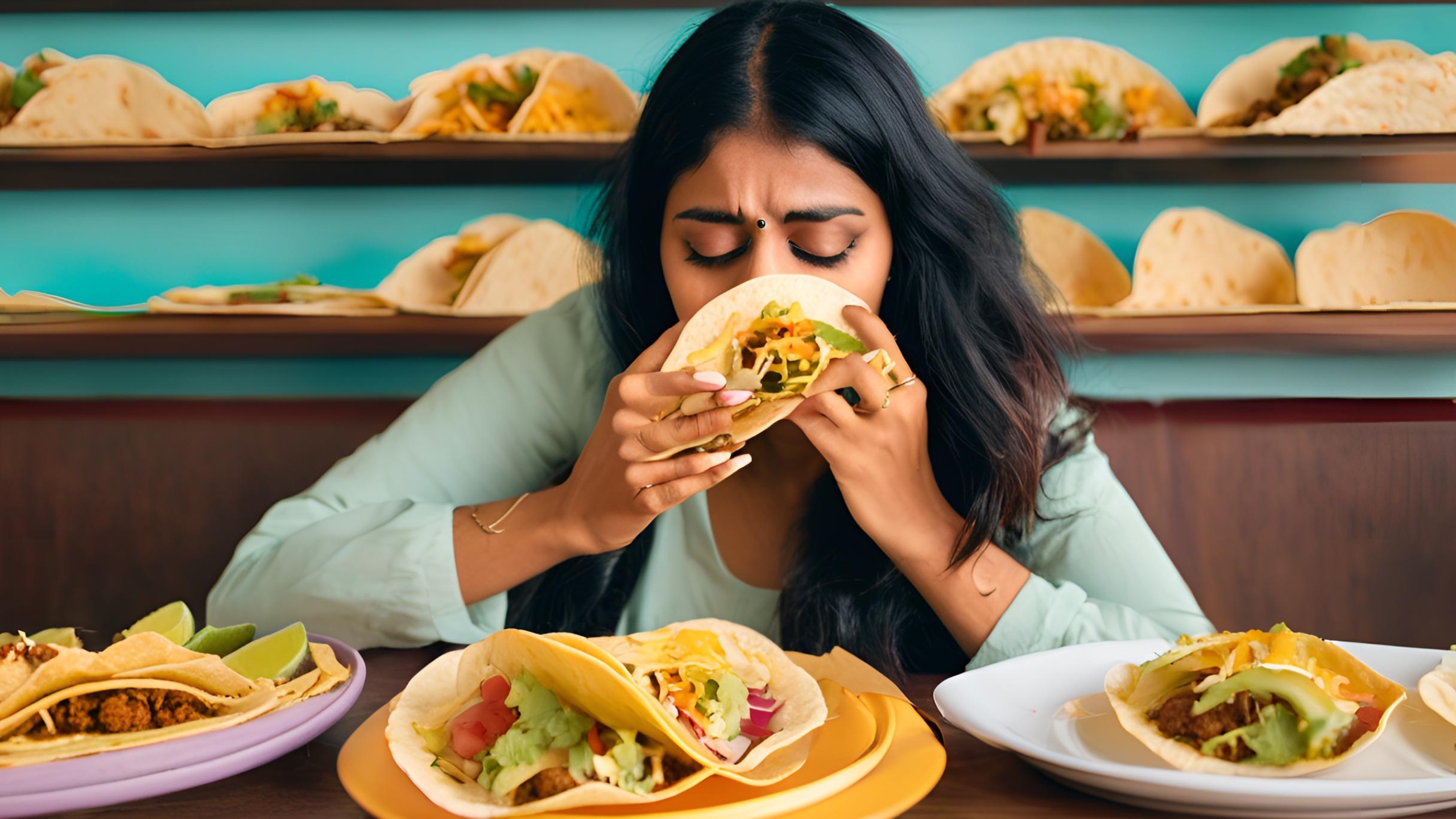 Eating tacos